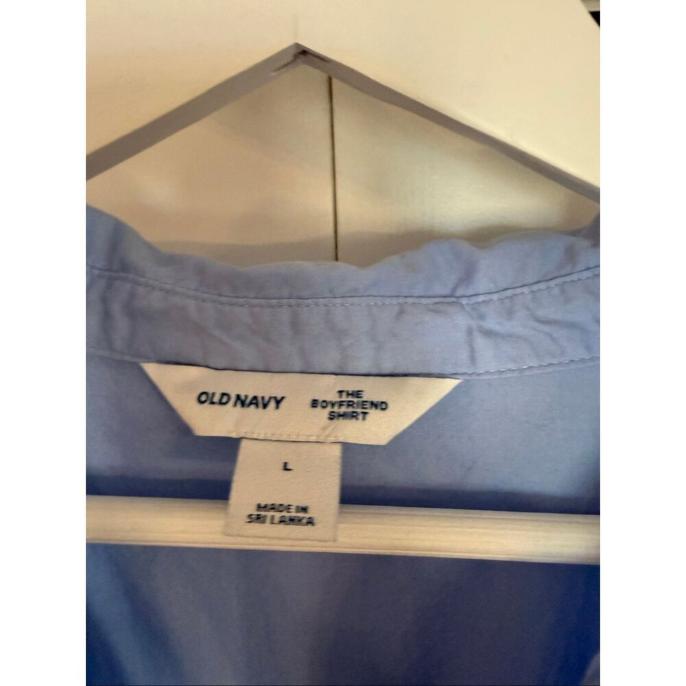 Old Navy blue oversized boyfriend button down size large - Picture 4 of 8
